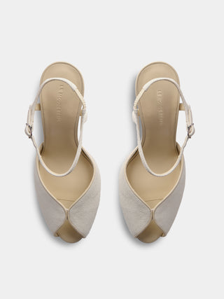 Valetta Peep Toe / Ecru Suede