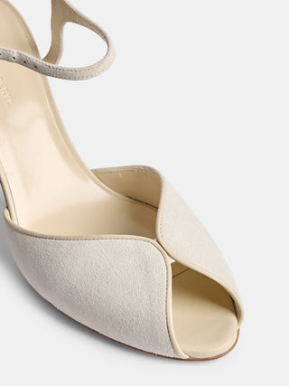 Valetta Peep Toe / Ecru Suede