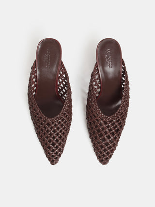 Victoria Wedge Knotted / Burgundy Leather