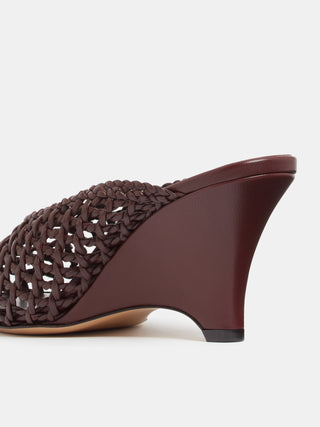 Victoria Wedge Knotted / Burgundy Leather