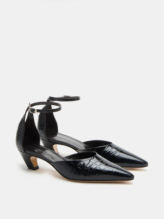 Victoria Kitten / Coco Black Leather Croc Effect