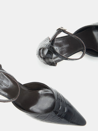 Victoria Kitten / Coco Black Leather Croc Effect