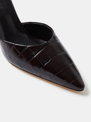 Victoria Pump / Coco Brown Leather Croc Effect