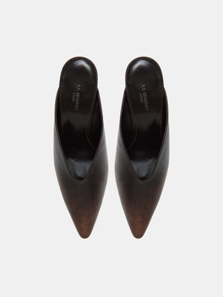 Le Monde Béryl - Victoria Wedge Mule, Black Leather