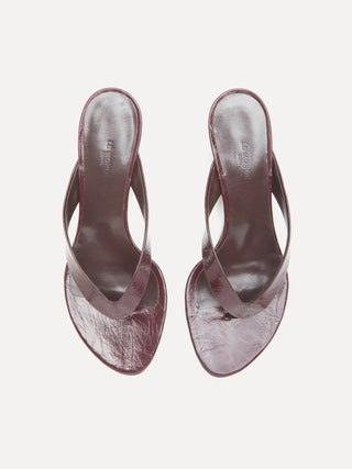 Micro Wedge Thong / Aubergine Naplack Leather