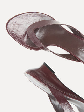 Micro Wedge Thong / Aubergine Naplack Leather