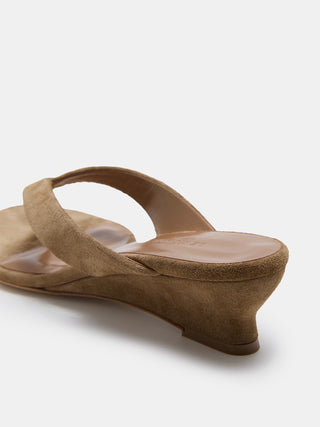 Micro Wedge Thong / Taupe Suede