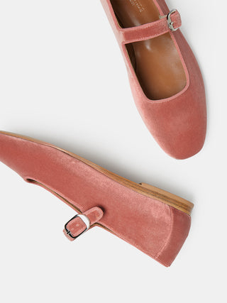 Mary janes - Velvet & patent calfskin, light pink & black — Fashion
